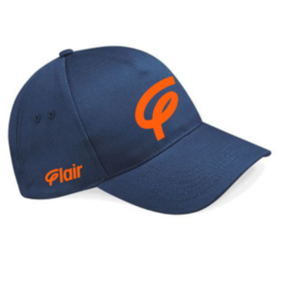 Unisex Beechfield Cap with Orange F and Flair Logo - Navy