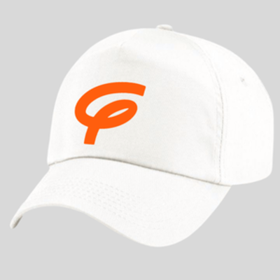 Unisex Beechfield Cap with Orange F and Flair Logo - WHITE