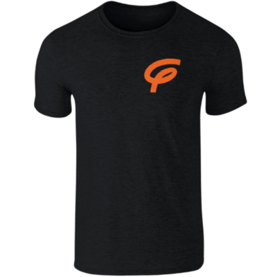 Flair SoftStyle Ringspun T-Shirt with Orange F - Black - Mens