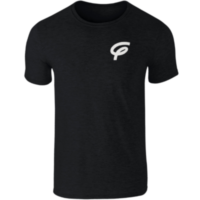 Flair SoftStyle Ringspun T-Shirt with White F - Black - Mens