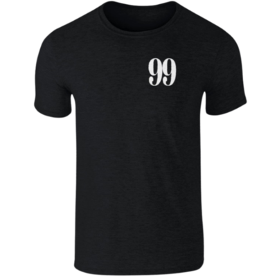 Flair SoftStyle Ringspun T-Shirt with White Large 99 - Black - Mens