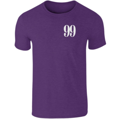 Flair SoftStyle Ringspun T-Shirt with White Large 99 - Purple - Mens