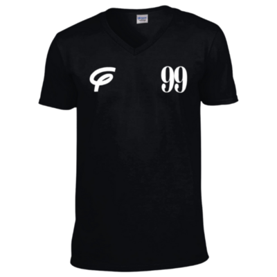 Flair Softstyle V Neck T-Shirt with White F and White 99 - Black - Mens