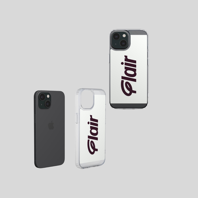 IPHONE 15 CLEAR CASE WITH BLACK FLAIR