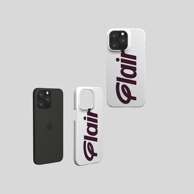 IPHONE 15 SNAP CASE WHITE WITH BLACK FLAIR
