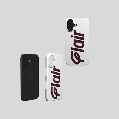 IPHONE 16 SNAP CASE WHITE WITH BLACK FLAIR
