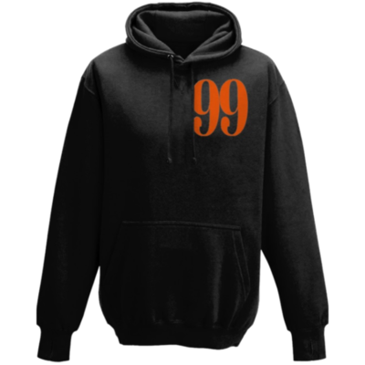 Flair Hoodie with Large Orange 99 - Black - Mens