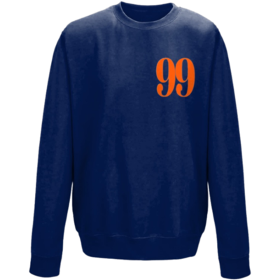 Flair Sweatshirt with Large Orange 99 - Navy - Mens