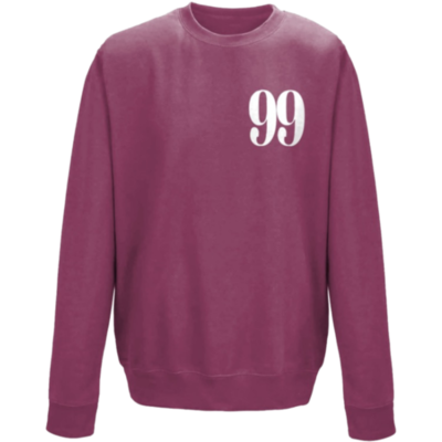 Flair Sweatshirt with White Large 99 - Plum - Mens