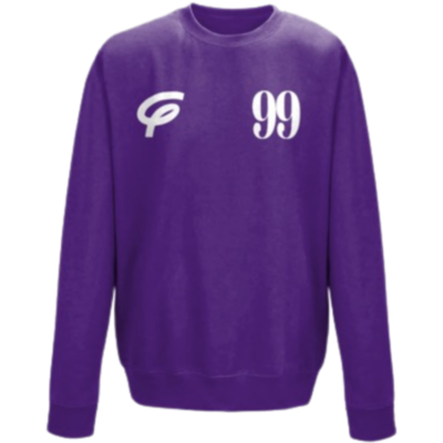 Flair Sweatshirt with White F and White 99 - Purple - Mens