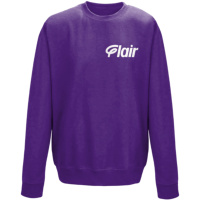 Flair Sweatshirt with White Flair Logo - Purple - Mens