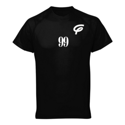 Flair TriDri Panelled Tech T-Shirt with White F and 99 - Black - Mens