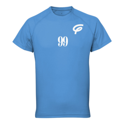 Flair TriDri Panelled Tech T-Shirt with White F and 99 - Sapphire - Mens