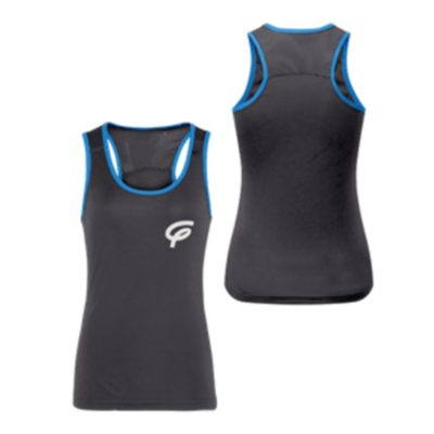 WOMENS TRIDRI PANELLED FITNESS VEST WITH WHITE F - BLACK-BLUE - Adult
