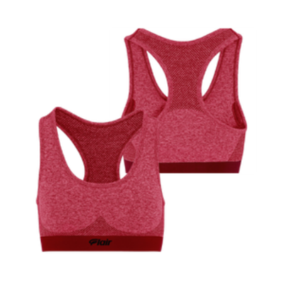 WOMENS SPORTS BRA WITH BLACK FLAIR - BURGUNDY - Adult