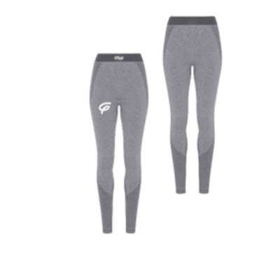 WOMENS TRIDRI SEAMLESS 3D FIT SPORTS LEGGINGS WITH WHITE FLAIR - GREY