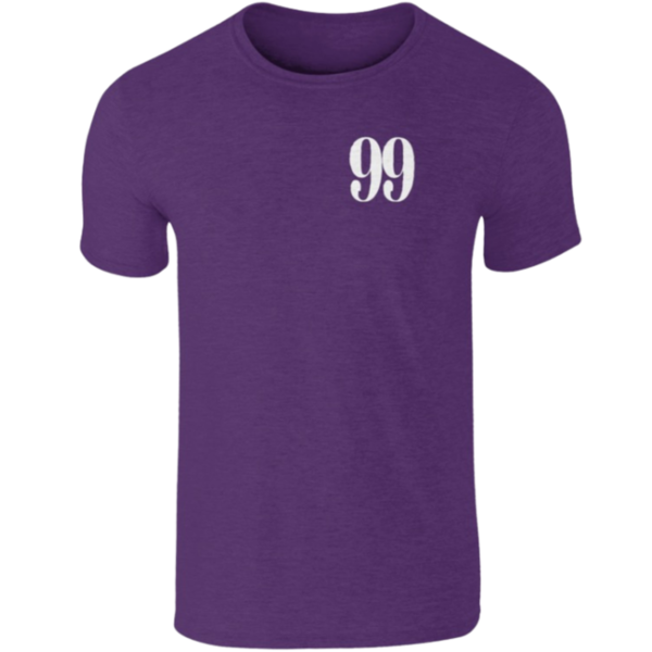 Flair SoftStyle Ringspun T-Shirt with White Large 99 - Purple - Mens
