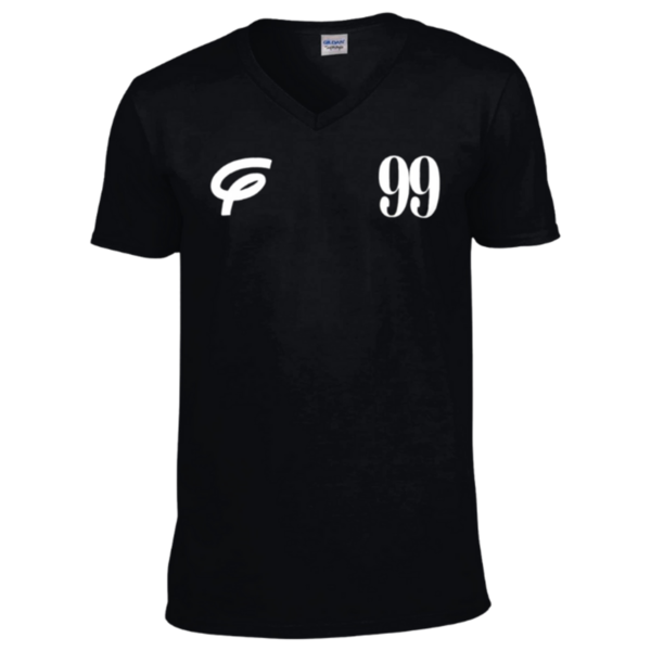 Flair Softstyle V Neck T-Shirt with White F and White 99 - Black - Mens