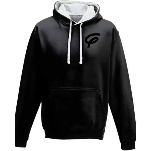 Flair Two Tone Varsity Hoodie with Black F - Black-Heather - Mens