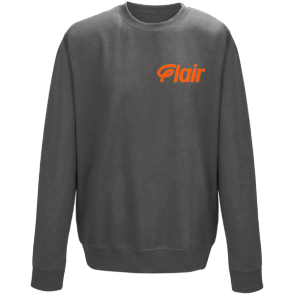 Flair Sweatshirt with Orange Flair Logo - Charcoal - Mens