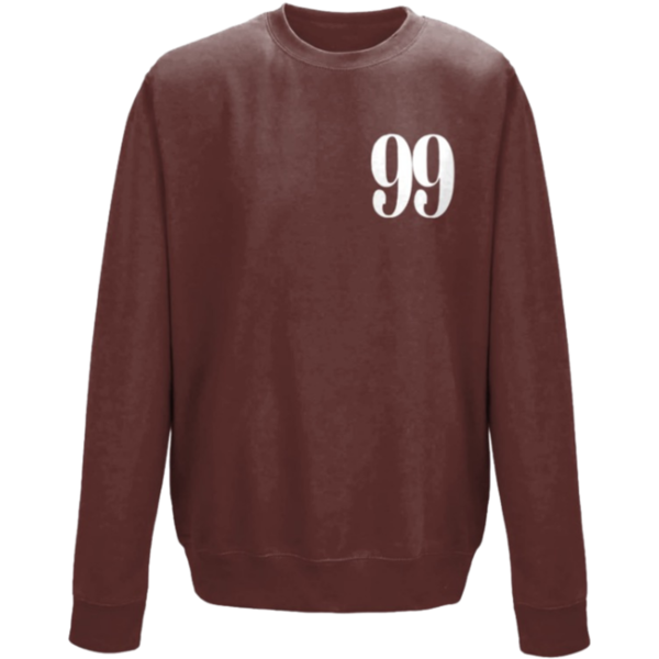 Flair Sweatshirt with White Large 99 - Chocolate - Mens