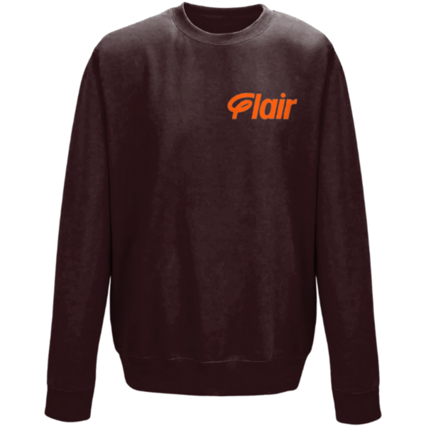 Flair Sweatshirt with Orange Flair Logo - Hot Chocolate - Mens
