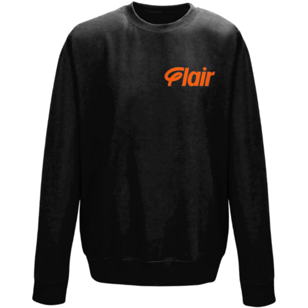 Flair Sweatshirt with Orange Flair Logo - Black - Mens