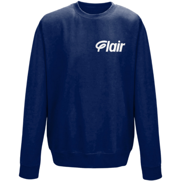 Flair Sweatshirt with White Flair Logo - Navy - Mens