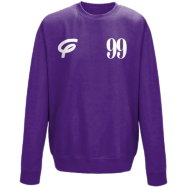 Flair Sweatshirt with White F and White 99 - Purple - Mens