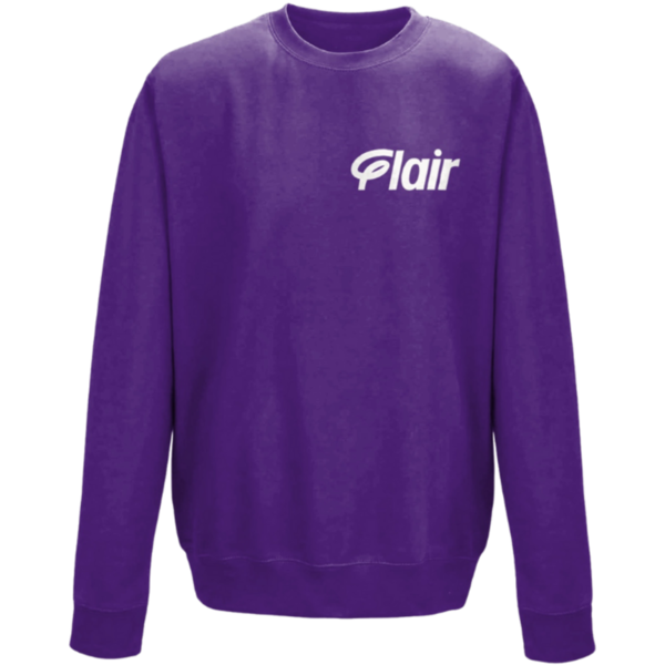 Flair Sweatshirt with White Flair Logo - Purple - Mens