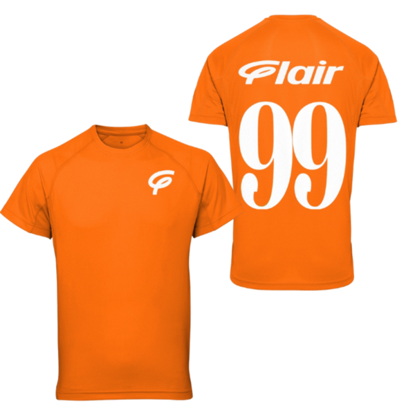 Flair TriDri Performance T-Shirt with White F with Flair 99 - Orange - Mens