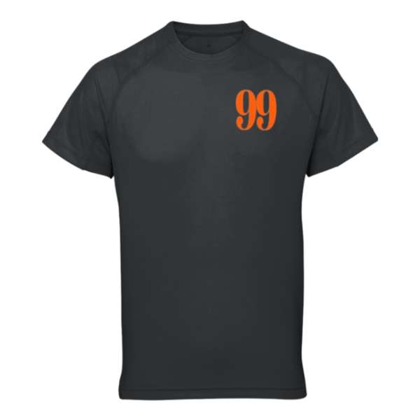 Flair TriDri Panelled Tech T-Shirt with Orange 99 - Charcoal - Mens