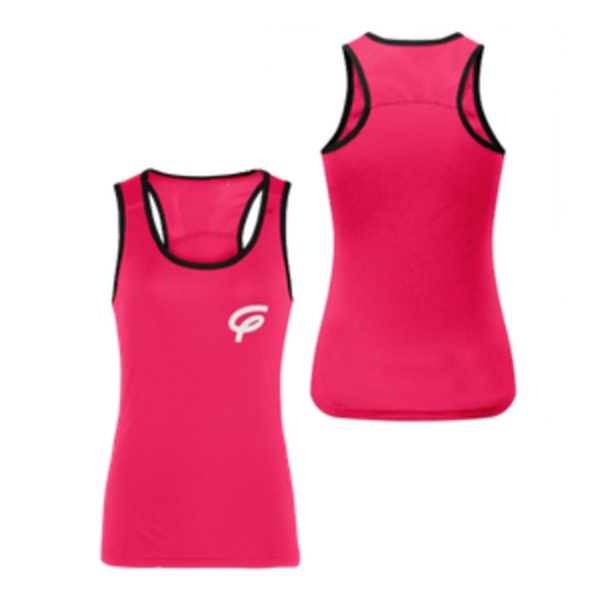 WOMENS TRIDRI PANELLED FITNESS VEST WITH WHITE F - PINK-BLACK - Adult