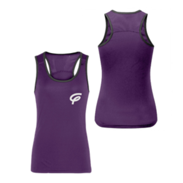 WOMENS TRIDRI PANELLED FITNESS VEST WITH WHITE F - PURPLE- BLACK - Adult