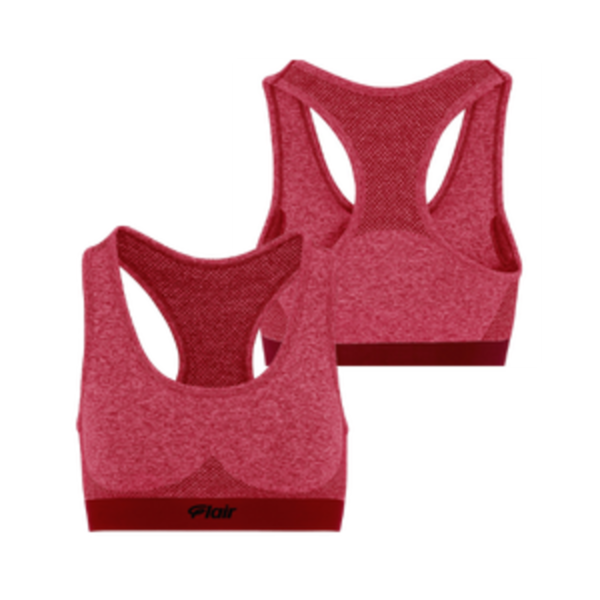 WOMENS SPORTS BRA WITH BLACK FLAIR - BURGUNDY - Adult