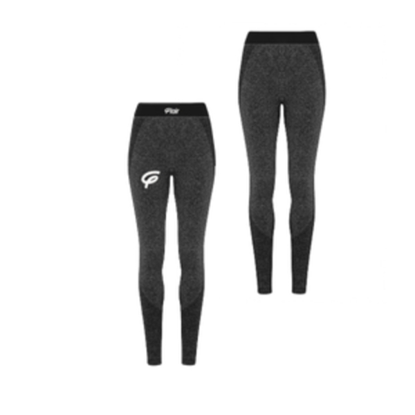 WOMENS TRIDRI SEAMLESS 3D FIT SPORTS LEGGINGS WITH WHITE FLAIR - BLACK