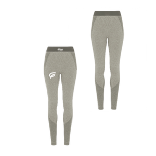 WOMENS TRIDRI SEAMLESS 3D FIT SPORTS LEGGINGS WITH WHITE FLAIR - OLIVE