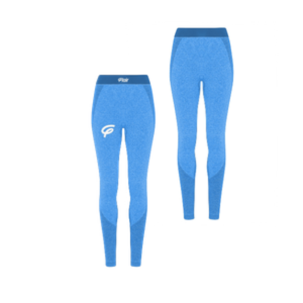 WOMENS TRIDRI SEAMLESS 3D FIT SPORTS LEGGINGS WITH WHITE FLAIR - SAPHIRE