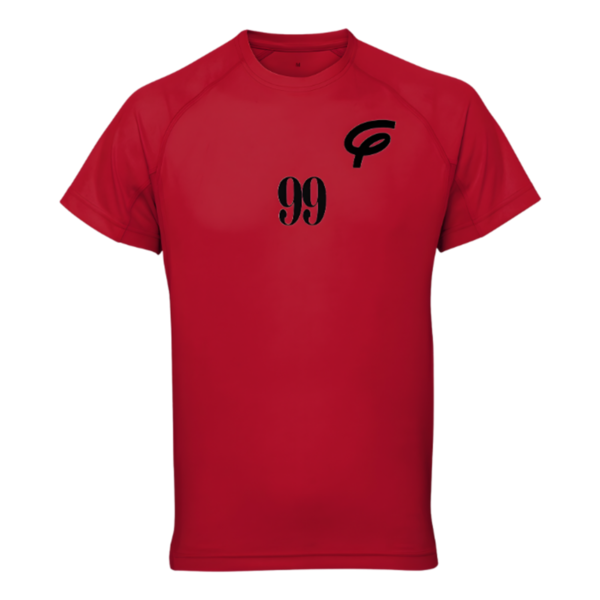Flair TriDri Recycled Performance T-Shirt with Black F and 99 - Red - Mens