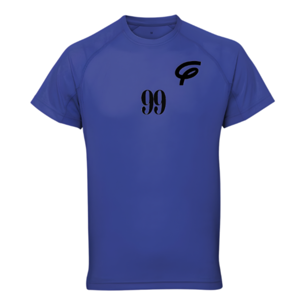 Flair TriDri Recycled Performance T-Shirt with Black F and 99 - Royal - Mens