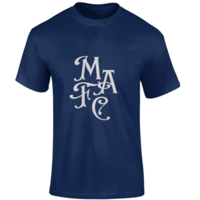 Mens Large Grey Print MAFC Tshirt - Navy - Adult