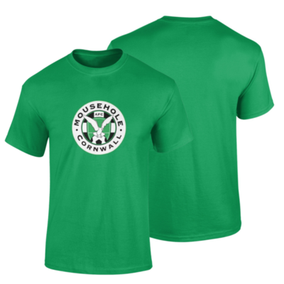 Mens Mousehole Cornwall T Shirt- Irish Green