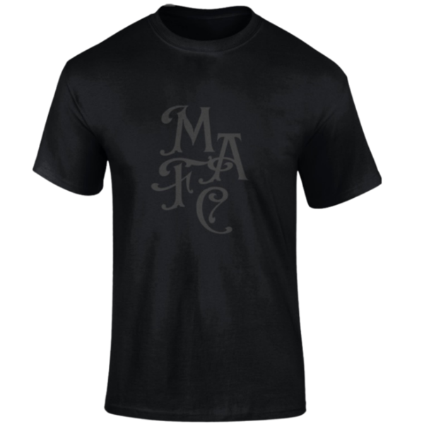 Mens Large Black Print MAFC Tshirt - Black - Adult