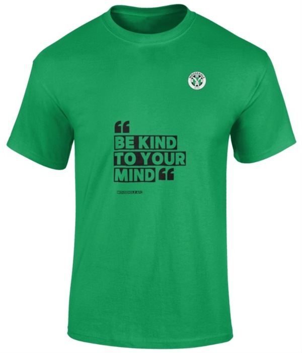 Mens Be Kind To Your Mind T Shirt - Green