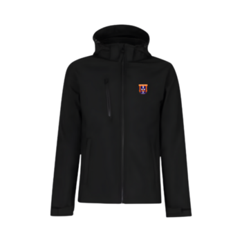 Mens 3 Layer Hooded Softshell Jacket - Black/Black