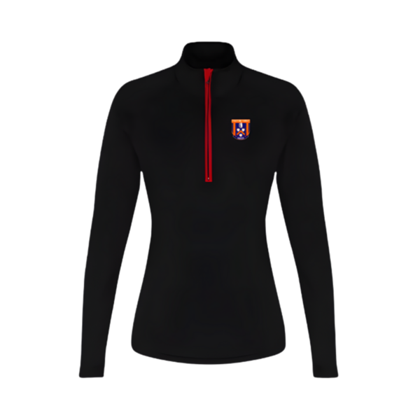 Mens TriDri Performance 1/4 Zip Top - Black/Red