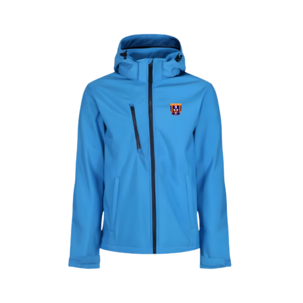 Mens 3 Layer Hooded Softshell Jacket - Blue/Navy